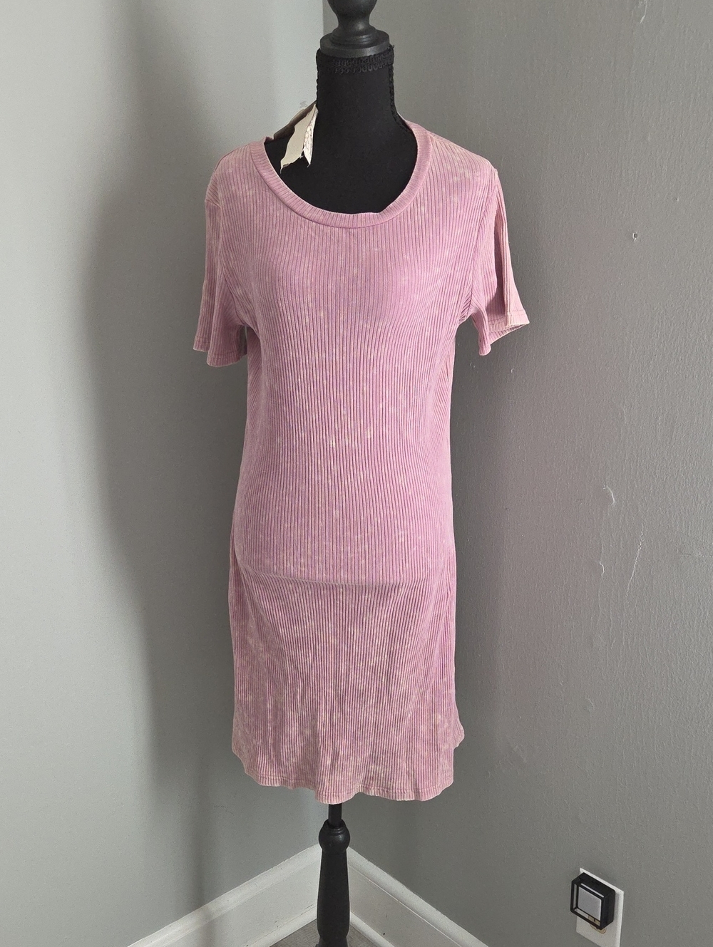Mystree Soft Ribbed Crewneck Dress Large